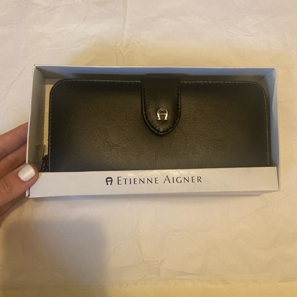 SOLD: Etienne Aigner Black Leather Wallet